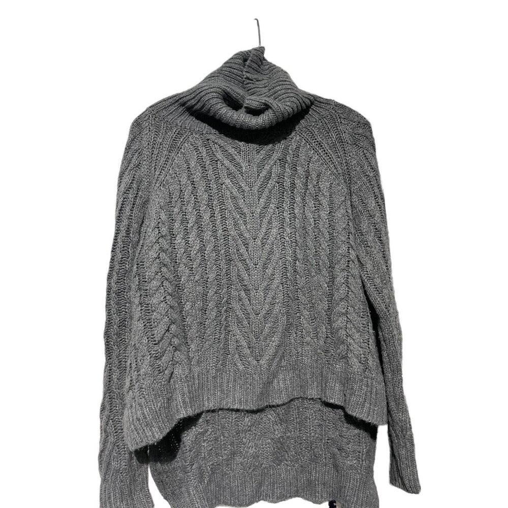 Dreamers Women's Sweater Cowl Neck Cable Knit Gray Size Large